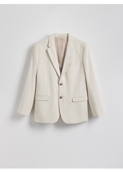 Reserved - Marynarka slim fit z domieszką lnu - beżowy ze sklepu Reserved w kategorii Marynarki męskie - zdjęcie 183894188