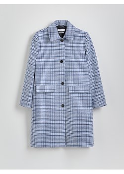 Reserved - Płaszcz w kratę - jasnoniebieski ze sklepu Reserved w kategorii Płaszcze damskie - zdjęcie 183894195