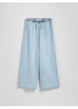 Reserved - Jeansy wide leg ze sznurkiem - niebieski ze sklepu Reserved w kategorii Jeansy damskie - zdjęcie 183895687