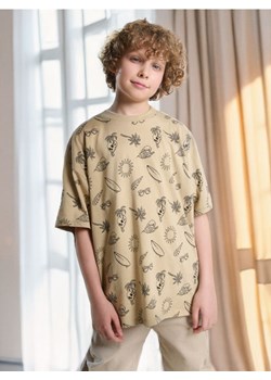 Sinsay - Bawełniana koszulka - beżowy ze sklepu Sinsay w kategorii T-shirty chłopięce - zdjęcie 183896377