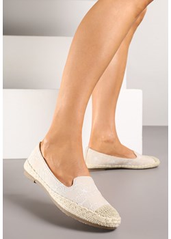 Beżowe Espadryle Ozdobione Plecionką i Motywem Kwiatów Ralanne ze sklepu renee.pl w kategorii Espadryle damskie - zdjęcie 183896985