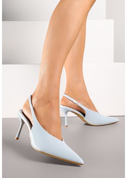Niebieskie Lakierowane Sandały na Szpilce Typu Slingback Addoxie ze sklepu renee.pl w kategorii Czółenka - zdjęcie 183897045