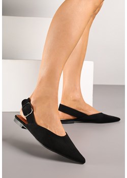 Czarne Sandały Vices Typu Slingback z Wkładką ze Skóry Naturalnej Rallora ze sklepu renee.pl w kategorii Balerinki - zdjęcie 183897108
