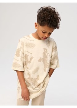 Sinsay - Bawełniana koszulka oversize - beżowy ze sklepu Sinsay w kategorii T-shirty chłopięce - zdjęcie 183897729