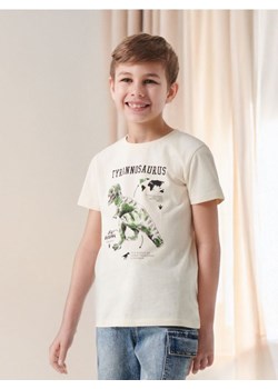 Sinsay - Koszulka z nadrukiem - kremowy ze sklepu Sinsay w kategorii T-shirty chłopięce - zdjęcie 183897748
