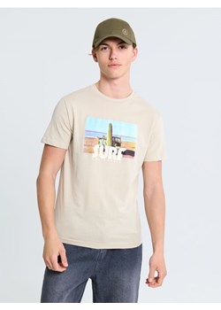 Sinsay - Koszulka z nadrukiem - beżowy ze sklepu Sinsay w kategorii T-shirty męskie - zdjęcie 183897758