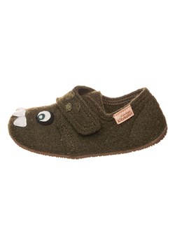 Living Kitzbühel Wełniane kapcie &quot;Monster&quot; w kolorze khaki ze sklepu Limango Polska w kategorii Buciki niemowlęce - zdjęcie 183898118