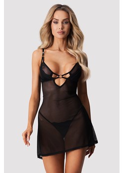 Komplet koszulka + stringi Obsessive Alliane chemise & thong black ze sklepu kontri.pl w kategorii Komplety bielizny damskiej - zdjęcie 183902659