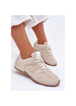 Boto Buty Sportowe Damskie Z Eko Zamszu Beżowe Dorella beżowy ze sklepu ButyModne.pl w kategorii Buty sportowe damskie - zdjęcie 183903718