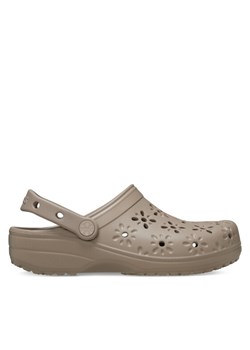 Klapki Crocs Classic Floral Cut Out Clog 210927 Brązowy ze sklepu eobuwie.pl w kategorii Klapki damskie - zdjęcie 183906285