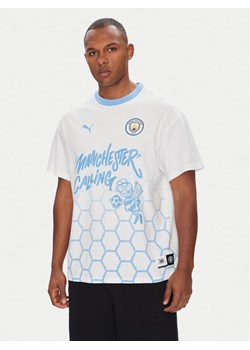 Puma T-Shirt CWC Hoops x Man City 631695 Biały Regular Fit ze sklepu MODIVO w kategorii T-shirty męskie - zdjęcie 183907499