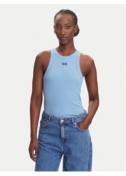 HUGO Top Easy 50508857 Błękitny Slim Fit ze sklepu MODIVO w kategorii Bluzki damskie - zdjęcie 183907618