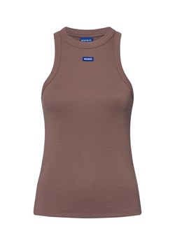 HUGO BLUE Top damski - Easy Tank_B Kobiety Bawełna taupe jednolity ze sklepu vangraaf w kategorii Bluzki damskie - zdjęcie 183909477
