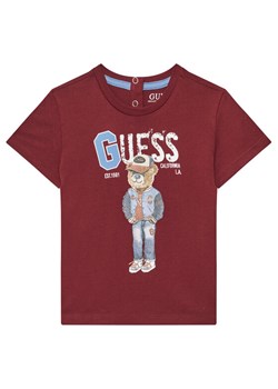 Guess T-Shirt N5YI22 K8HM4 Bordowy Regular Fit ze sklepu MODIVO w kategorii Kaftaniki i bluzki - zdjęcie 183910605
