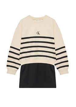 Calvin Klein Jeans Sukienka dzianinowa IG0IG02963 D Beżowy Relaxed Fit ze sklepu MODIVO w kategorii Sukienki dziewczęce - zdjęcie 183910685