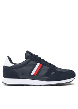 Sneakersy Tommy Hilfiger Runner Lo Vintage Mix FM0FM03431 Granatowy ze sklepu eobuwie.pl w kategorii Buty sportowe męskie - zdjęcie 183913519