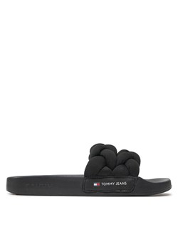 Klapki Tommy Jeans Tjw Braided Slide EN0EN02450 Czarny ze sklepu eobuwie.pl w kategorii Klapki damskie - zdjęcie 183913527