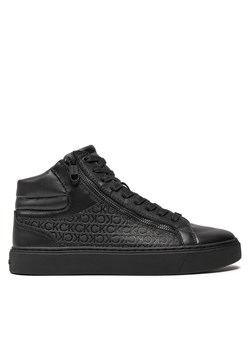 Sneakersy Calvin Klein High Top Lace Up W/ Zip Mono HM0HM01497 Czarny ze sklepu eobuwie.pl w kategorii Trampki męskie - zdjęcie 183913599