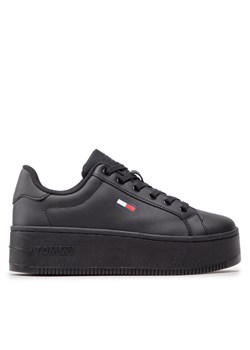 Sneakersy Tommy Jeans Flatform Ess EN0EN02043 Czarny ze sklepu eobuwie.pl w kategorii Trampki damskie - zdjęcie 183913619