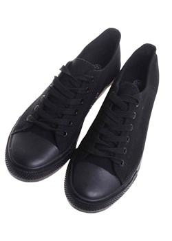 Trampki męskie Sznurowane czarne z tkaniny /F3-2 17806 T230/ ze sklepu Pantofelek24.pl w kategorii Trampki męskie - zdjęcie 183919578