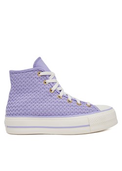 Converse Trampki Chuck Taylor All Star Lift Platform Knit Kadın Mor A13644C Fioletowy ze sklepu MODIVO w kategorii Trampki damskie - zdjęcie 183921609