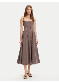 STAUD Sukienka letnia Wylie R25S2108YP Beżowy Slim Fit ze sklepu MODIVO w kategorii Sukienki - zdjęcie 183921626