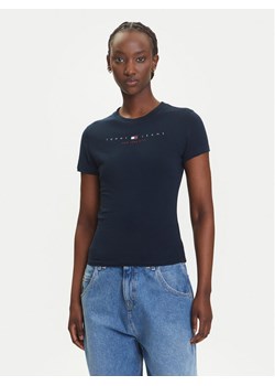 Tommy Jeans T-Shirt Linear DW0DW21422 Granatowy Slim Fit ze sklepu MODIVO w kategorii Bluzki damskie - zdjęcie 183921646