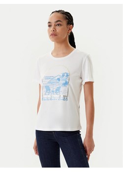 Morgan T-Shirt 251-DVIBES Biały Regular Fit ze sklepu MODIVO w kategorii Bluzki damskie - zdjęcie 183921649