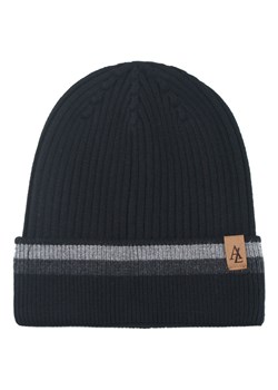 Jesienno-Zimowa Czapka (beanie) – Alties - Czarna z Paskiem CPAALTSbeanie5czarPASgraf ze sklepu JegoSzafa.pl w kategorii Czapki zimowe męskie - zdjęcie 183923576