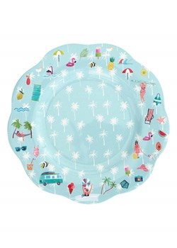 Overbeck and Friends Talerz płaski &quot;Beach Life&quot; w kolorze błękitnym - Ø 26 cm ze sklepu Limango Polska w kategorii Talerze - zdjęcie 183926588