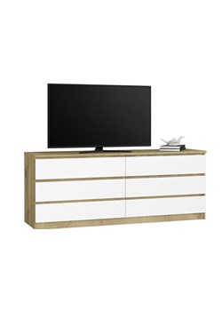 Komoda RTV z szufladami dąb artisan + biały E6-L46 ze sklepu Edinos.pl w kategorii Portfele męskie - zdjęcie 183927046