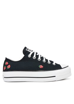 Trampki Converse Chuck Taylor All Star Lift Platform Embroidered Strawberries A14935C Czarny ze sklepu eobuwie.pl w kategorii Trampki damskie - zdjęcie 183927899