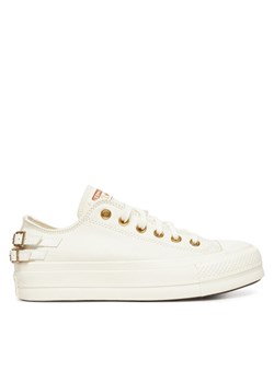 Converse Trampki Chuck Taylor All Star Lift Platform Buckle A11866C Biały ze sklepu MODIVO w kategorii Trampki damskie - zdjęcie 183928709