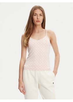 Guess Top V5YP11 MC03W Różowy Slim Fit ze sklepu MODIVO w kategorii Bluzki damskie - zdjęcie 183932095
