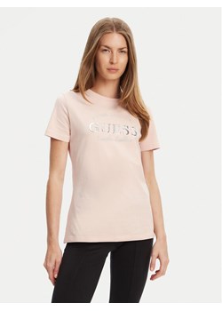 Guess T-Shirt V5YI12 J1314 Różowy Regular Fit ze sklepu MODIVO w kategorii Bluzki damskie - zdjęcie 183932135