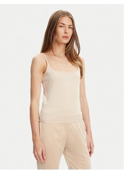 Guess Top V5GP22 J1314 Beżowy Slim Fit ze sklepu MODIVO w kategorii Bluzki damskie - zdjęcie 183932156