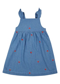 Frugi Sukienka dżinsowa &quot;Willa&quot; w kolorze niebiesko-czerwonym ze sklepu Limango Polska w kategorii Sukienki dziewczęce - zdjęcie 183933429