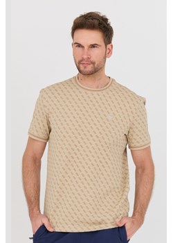 GUESS Beżowy t-shirt Marshall, Rozmiar XXL ze sklepu outfit.pl w kategorii T-shirty męskie - zdjęcie 183936177
