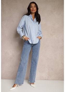 Niebieskie Szerokie Jeansy z Bawełną i Wiskozą High Waist Elresia ze sklepu renee.pl w kategorii Jeansy damskie - zdjęcie 183936209