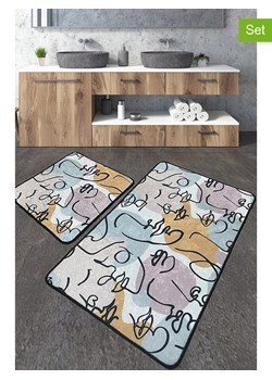 Elizabed Dywaniki łazienkowe (2 szt.) &quot;Centum&quot; w kolorze turkusowo-żółto-fioletowym ze sklepu Limango Polska w kategorii Akcesoria łazienkowe - zdjęcie 183940447