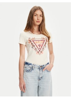 Guess T-Shirt W5YI08 J1314 Écru Regular Fit ze sklepu MODIVO w kategorii Bluzki damskie - zdjęcie 183941508
