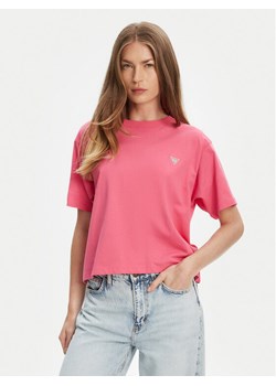 Guess T-Shirt W4YI05 K8HM0 Różowy Boxy Fit ze sklepu MODIVO w kategorii Bluzki damskie - zdjęcie 183941596