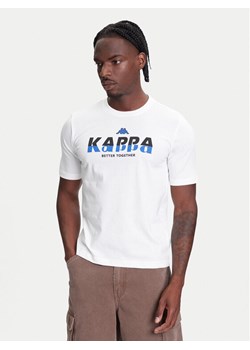 Kappa T-Shirt 351U8KW 001 Biały Regular Fit ze sklepu MODIVO w kategorii T-shirty męskie - zdjęcie 183941606