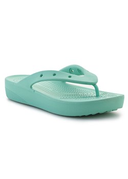 Japonki Crocs Classic Platfrom Flip  Oxygen 207714-3UG zielone ze sklepu ButyModne.pl w kategorii Klapki damskie - zdjęcie 183944205