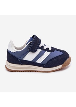 Dziecięce Sneakersy Buty Sportowe Na Rzep Granatowe niebieskie ze sklepu ButyModne.pl w kategorii Buty sportowe dziecięce - zdjęcie 183944469