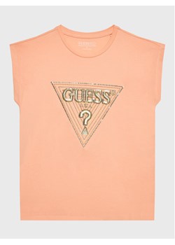 Guess T-Shirt K3GI07 K6YW1 Pomarańczowy Boxy Fit ze sklepu MODIVO w kategorii Bluzki dziewczęce - zdjęcie 183944789
