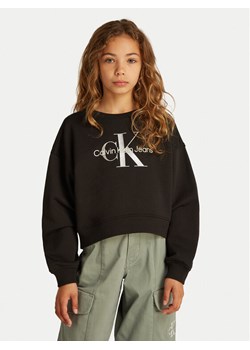 Calvin Klein Jeans Bluza Glitter Monologo IG0IG02823 M Czarny Boxy Fit ze sklepu MODIVO w kategorii Bluzy dziewczęce - zdjęcie 183945016