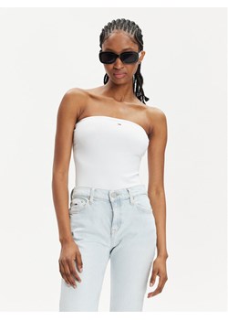 Tommy Jeans Top Essential DW0DW17989 Biały Slim Fit ze sklepu MODIVO w kategorii Bluzki damskie - zdjęcie 183945169
