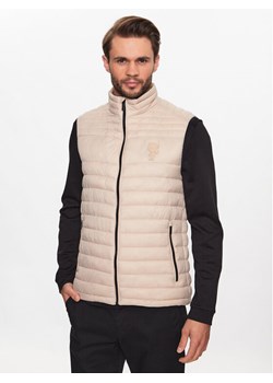 KARL LAGERFELD Kamizelka 505401 533591 Beżowy Regular Fit ze sklepu MODIVO w kategorii Kamizelki męskie - zdjęcie 183945849