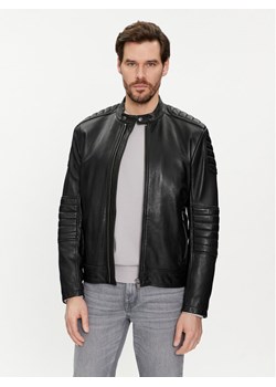 Boss Kurtka skórzana Jolur 50504104 Czarny Regular Fit ze sklepu MODIVO w kategorii Kurtki męskie - zdjęcie 183945886